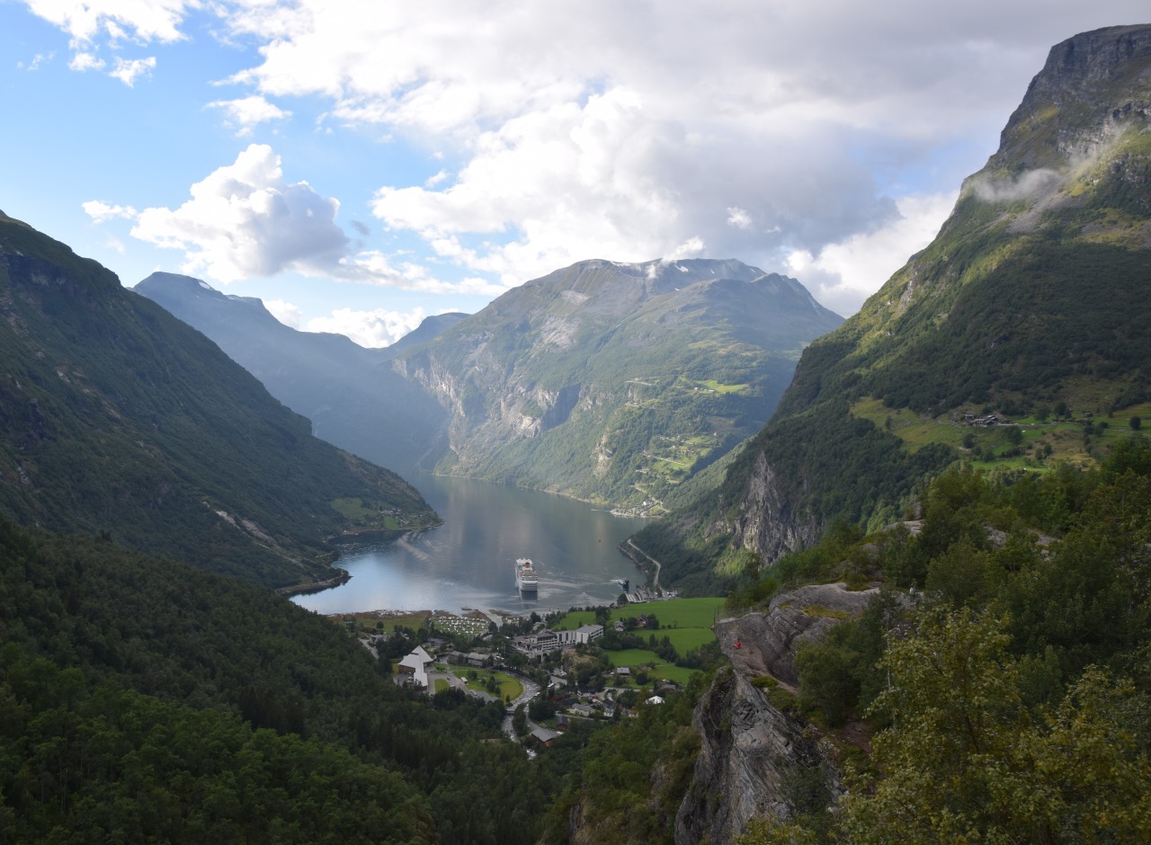 View on Geirangerfjord and Geiranger village. Nathalie Homlong.